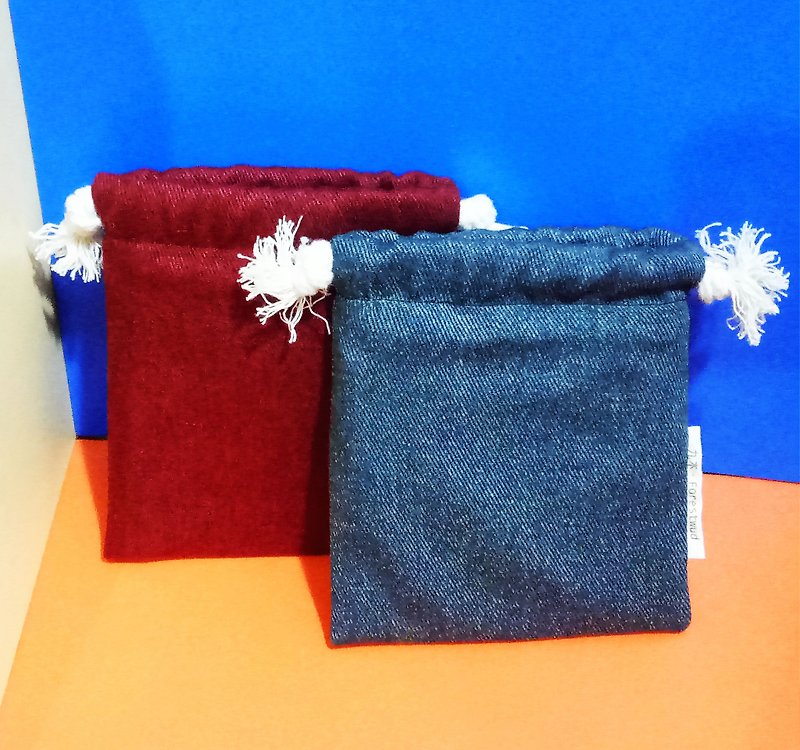Little Miss Drawstring Set - กระเป๋าเครื่องสำอาง - ผ้าฝ้าย/ผ้าลินิน สีแดง