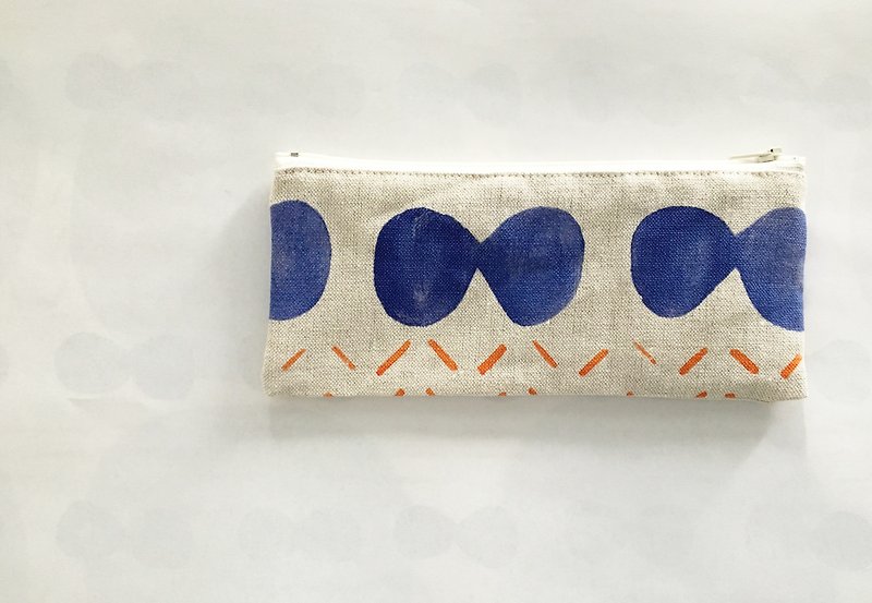 moshimoshi | 麻布筆袋 - 藍細胞分裂 - 鉛筆盒/筆袋 - 棉．麻 