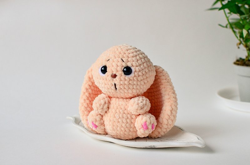 Rabbit crochet pattern, amigurumi animals, easy PDF tutorial DIY, English - เย็บปัก/ถักทอ/ใยขนแกะ - งานปัก 