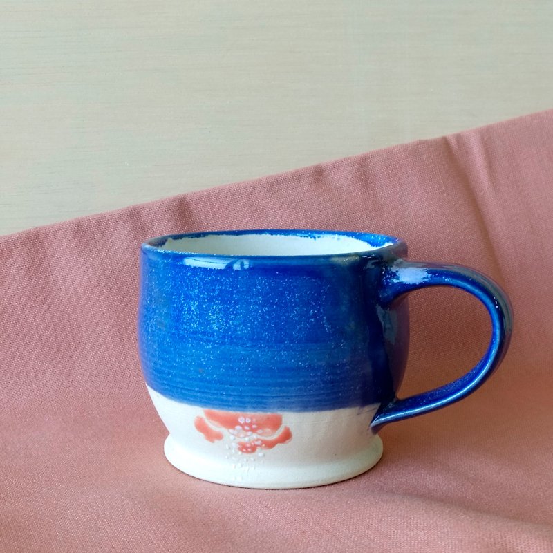 亮藍釉 雙手感 咖啡杯/陶杯 手工限量 - 咖啡杯/馬克杯 - 陶 