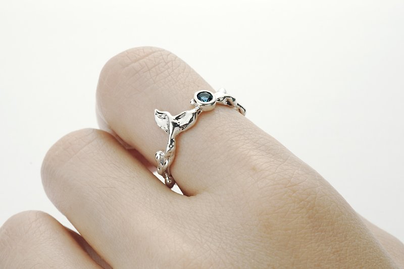 Lucky Whale Tail Ring - General Rings - Sterling Silver Silver