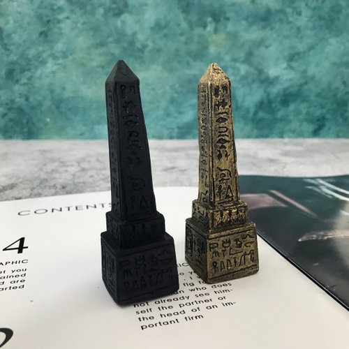 エジプト風オベリスク 緑色 約30cm エジプト文明シリーズ/オベリスク