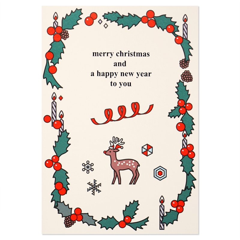 Christmas New Year Card Elk - การ์ด/โปสการ์ด - กระดาษ 