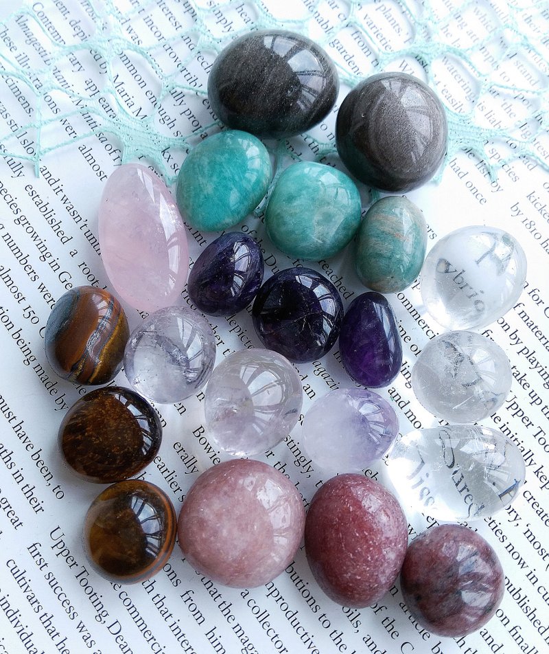 天然滾石組合 打磨件 消磁滾石 口袋能量石 天然礦石 原礦 - 擺飾/家飾品 - 其他材質 