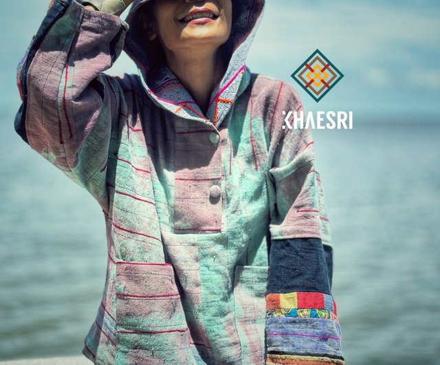 エスニック　パーカー　アカ族　ヤオ族　リメイク衣類　新品　注文品　タイ製 エスニック パーカー アカ族 ヤオ族 リメイク衣類 新品 注文品 タイ製