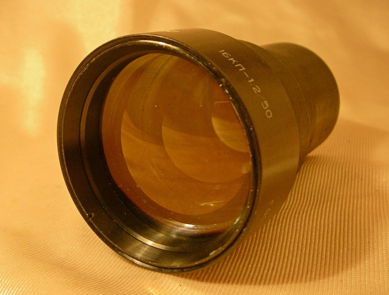 เลนส์ 16KP-1,2/50 50mm F1.2 สำหรับเครื่องฉายภาพยนตร์ขนาด 16 มม. - กล้อง - แก้ว สีดำ
