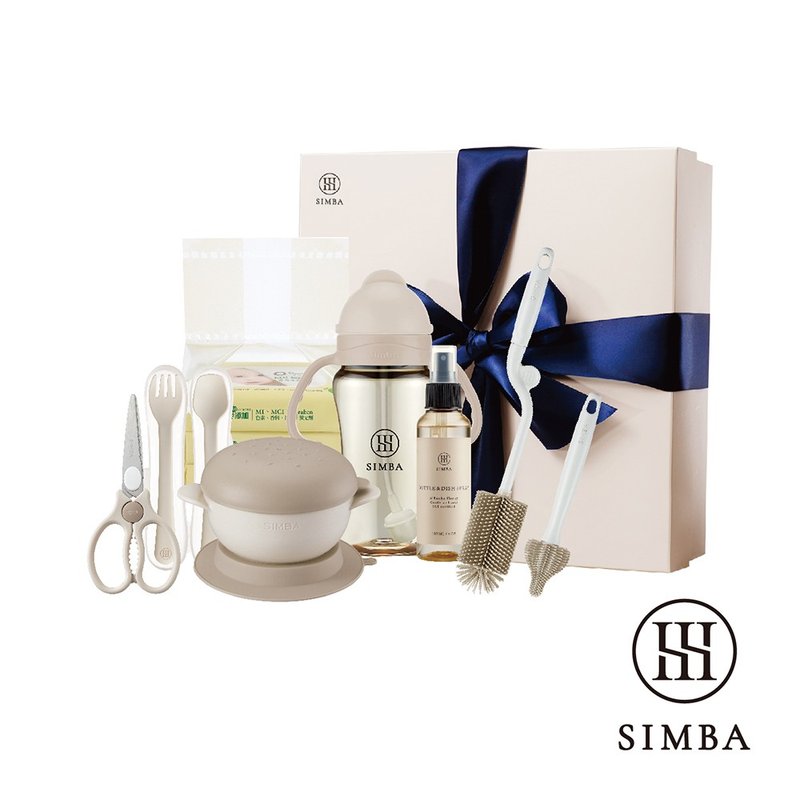 【Simba小獅王辛巴】美味時光餐具禮盒/彌月禮盒 - 彌月禮盒 - 其他材質 卡其色