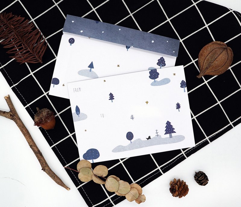 冬日森林-信封6入 - 信封/信紙 - 紙 藍色