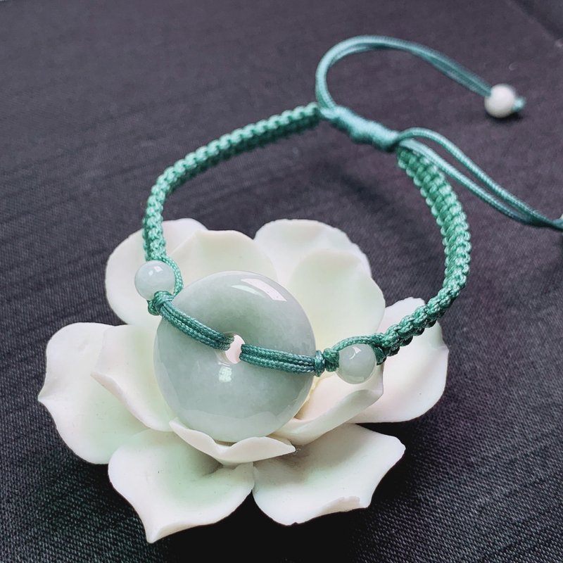 Burmese Jade A Cargo Jade- Jade Safety Buckle Design Braided Bracelet Gift Jade Gift - สร้อยข้อมือ - หยก ขาว