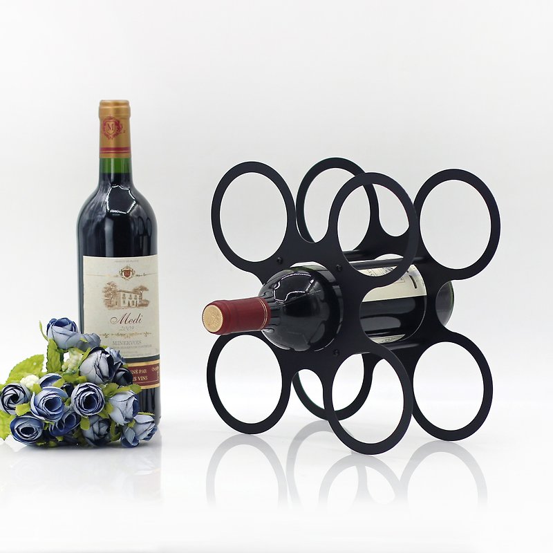 【OPUS Dongqi Metal Works】European-style wrought iron wine bottle display stand/wine holder decoration/red wine stand - dance circle - Camping Gear & Picnic Sets - Other Metals Black