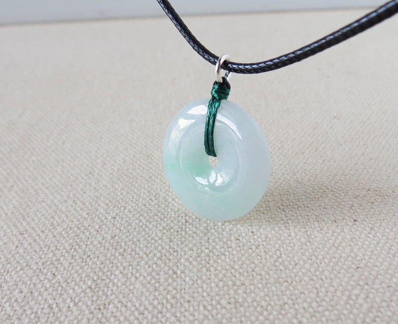 [Vajra Knot] [Peace and happiness in the year of your birth year] Green Jade Korean Wax Thread Necklace AZ08 to ward off evil spirits - Collar Necklaces - Gemstone Multicolor