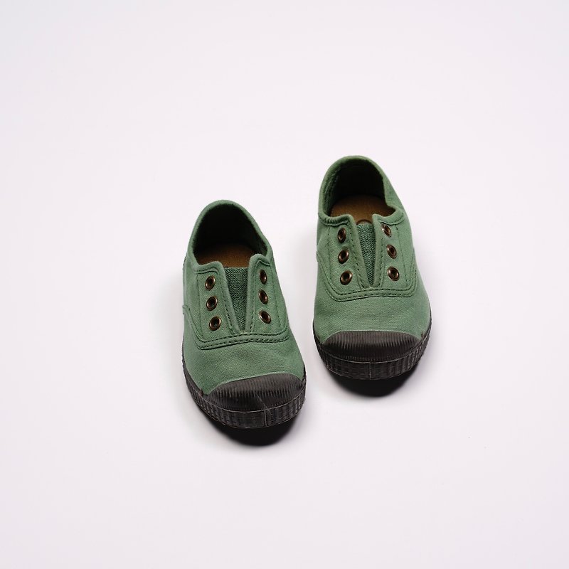 スペインのキャンバスシューズCIENTA T955997 63グラスグリーンブラックボトムクラシックファブリック子供の靴 - キッズシューズ - コットン・麻 グリーン