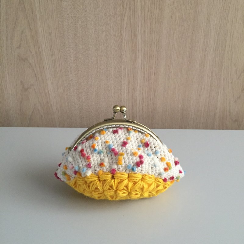 Pinpinc exclusive order - color little hand woven bag - dumplings mouth gold package - Coin Purses - Cotton & Hemp Multicolor