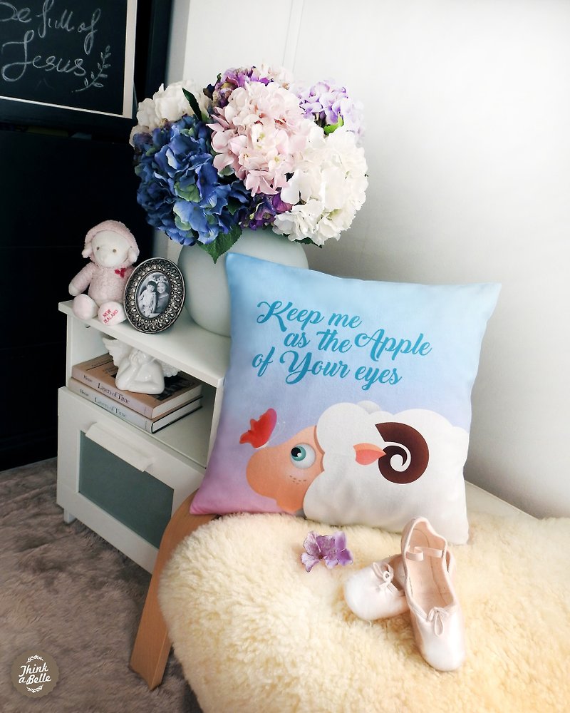The apple of your eyes Sheep 45*45cm MicroVelvet Cover - Pillows & Cushions - Other Man-Made Fibers Multicolor