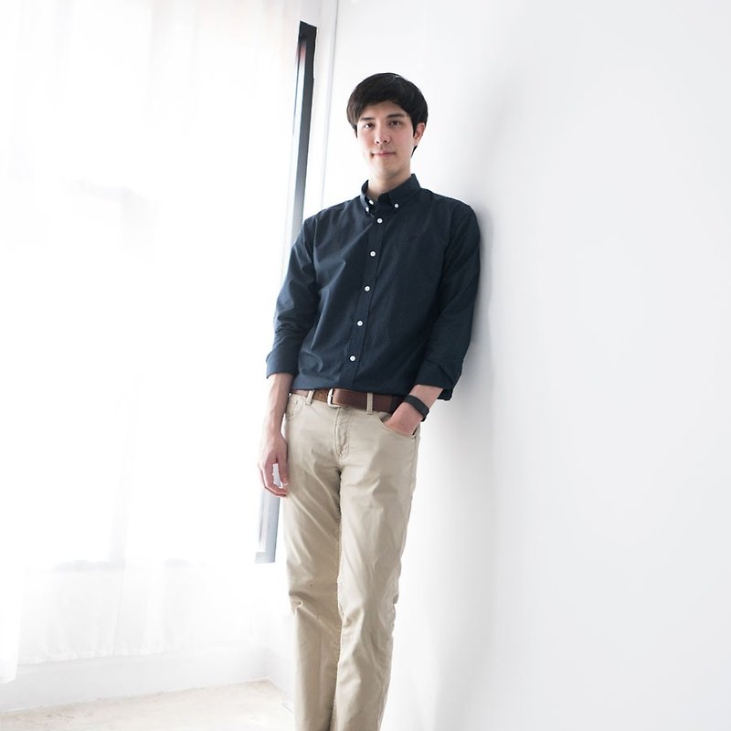 PREMIUM Men shirt: Slim-Button down collar - 男襯衫/休閒襯衫 - 棉．麻 藍色
