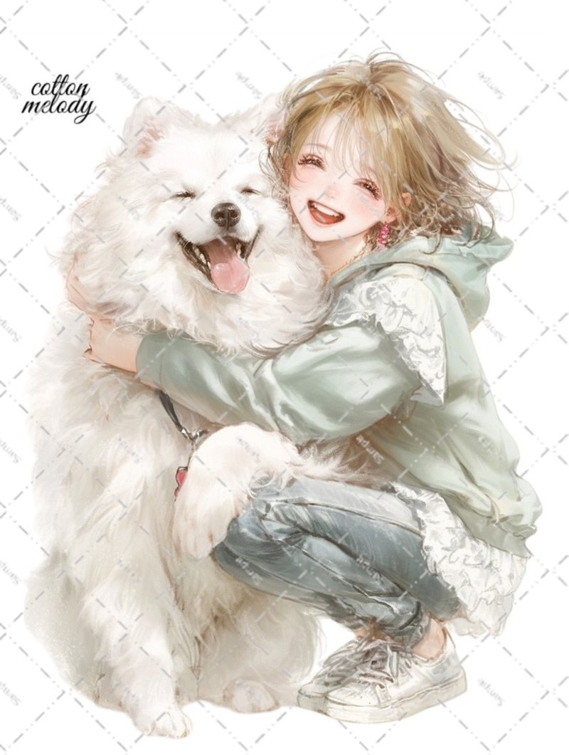 original sticker no.7365 人物ステッカー オリジナルステッカー 人物ステッカー 女の子ステッカー オリジナル人物ステッカー - 貼紙 - 紙 