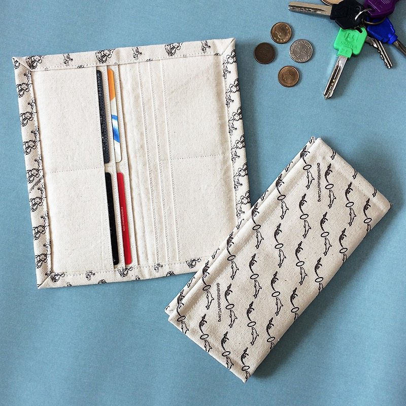 Animal Equality Fabric Wallet (Dolphin) - Wallets - Cotton & Hemp White