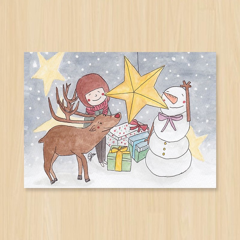 クリスマススター/クリスマス/クレジットカード - カード・はがき - 紙 ブルー