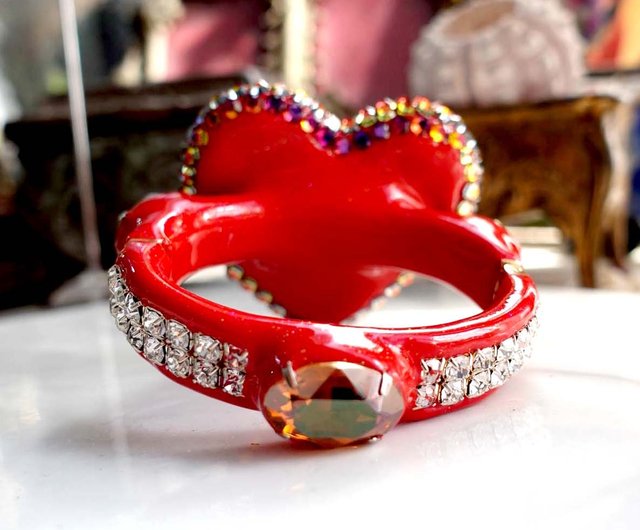 スワロフスキー 赤いクリスタル ブレスレット