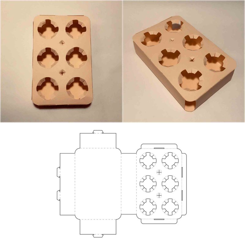 6 pack holder, 6 pack carrier, 6 pack box, six pack holder, six pack carrier - 圖文模板設計 - 其他材質 