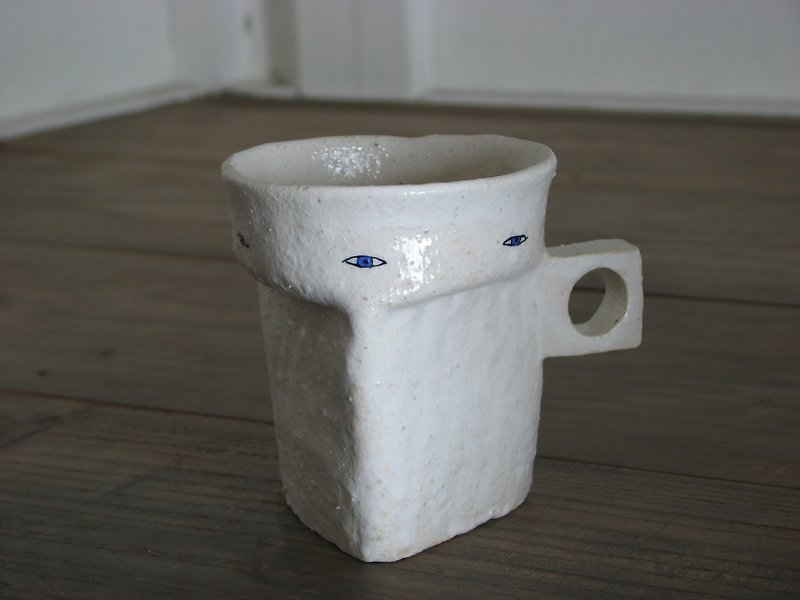 見られるカップ - 咖啡杯/馬克杯 - 陶 白色
