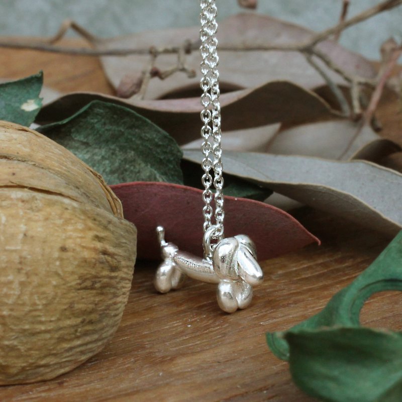 Balloon Dog【Dachshund】 - handmade sterling silver necklace - Necklaces - Sterling Silver 