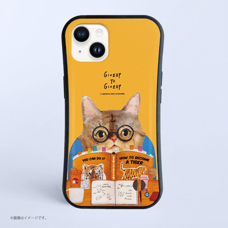 The cat who wants to be a tiger.  /耐衝撃グリップiPhoneケース - 手機殼/手機套 - 塑膠 白色