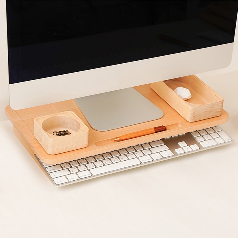 【Computer Monitor Stand】Wooden Office Supplies Stacked Storage Room Storage | Wooderfullife - อุปกรณ์เสริมคอมพิวเตอร์ - ไม้ สีนำ้ตาล