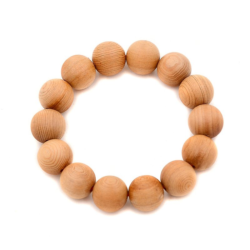 Taiwan cypress hand beads 14mm series | use log ball beads bracelets to create ideas for a leisurely walk in the forest land - Bracelets - Wood Gold
