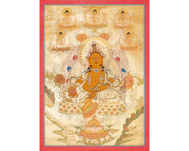 藏巴拉唐卡繪畫 傳統西藏藝術帶來繁榮與財富 - 壁貼/牆壁裝飾 - 其他材質 多色