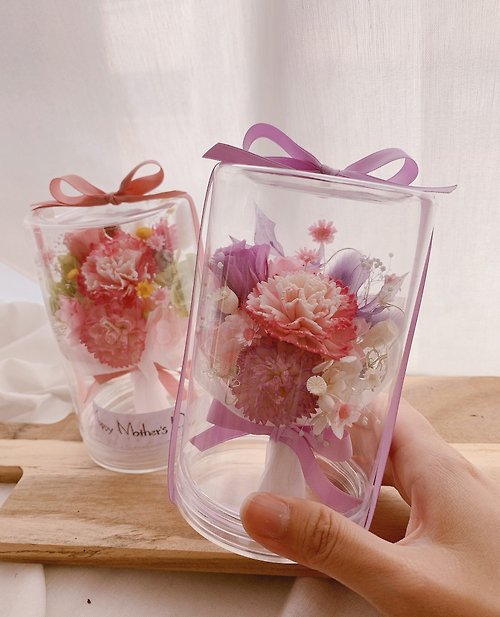 花予小塢 索拉康乃馨透明花罐材料包