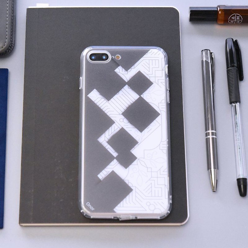 Geometry Circuit【Rhombus】Onor Crystals Phone Case - Phone Cases - Plastic Transparent