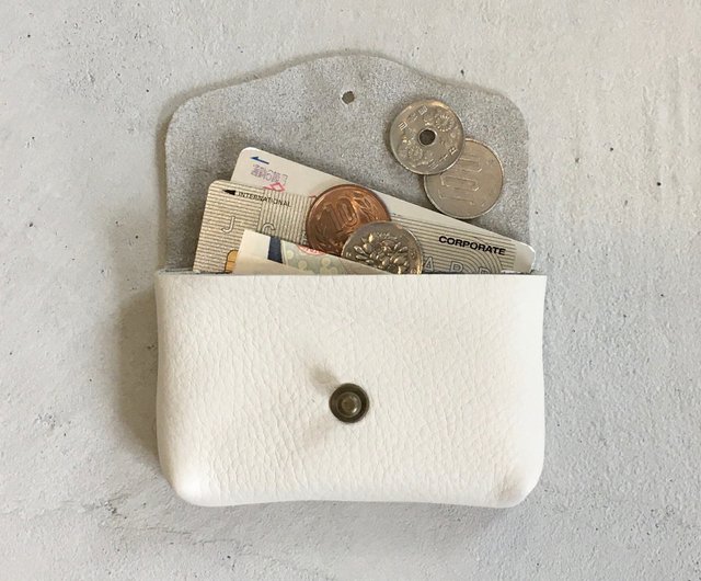 Compact wallet made of cow shrink leather and cow velor [7 colors