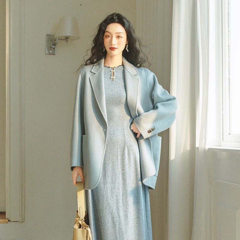 山羊絨雙面西裝外套D3CH06588 - 女西裝外套 - 其他材質 多色