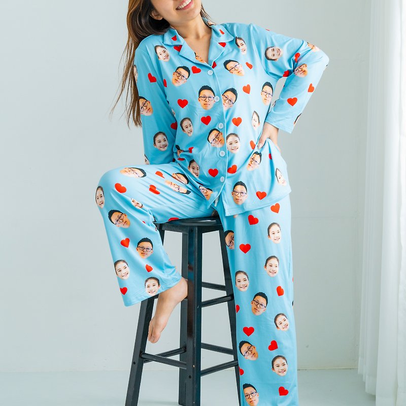 Mother's Day Gift [Customized Gift] Lover's customized avatar pajamas and heart-warming girlfriend gift - Loungewear & Sleepwear - Other Man-Made Fibers 