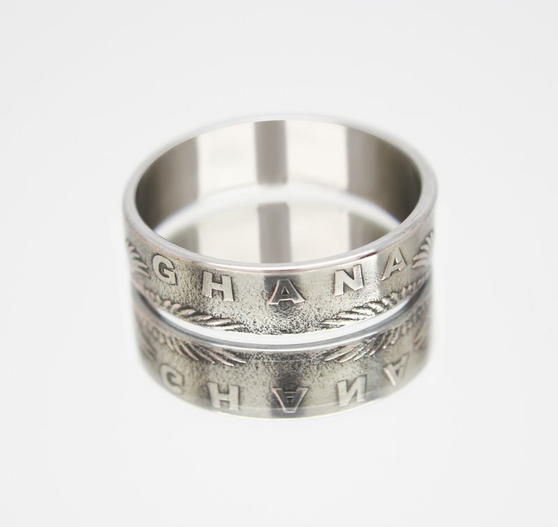 Ghana Coin Ring 50 pesewas 2007 coin rings for men coin rings for women - 戒指 - 其他金屬 