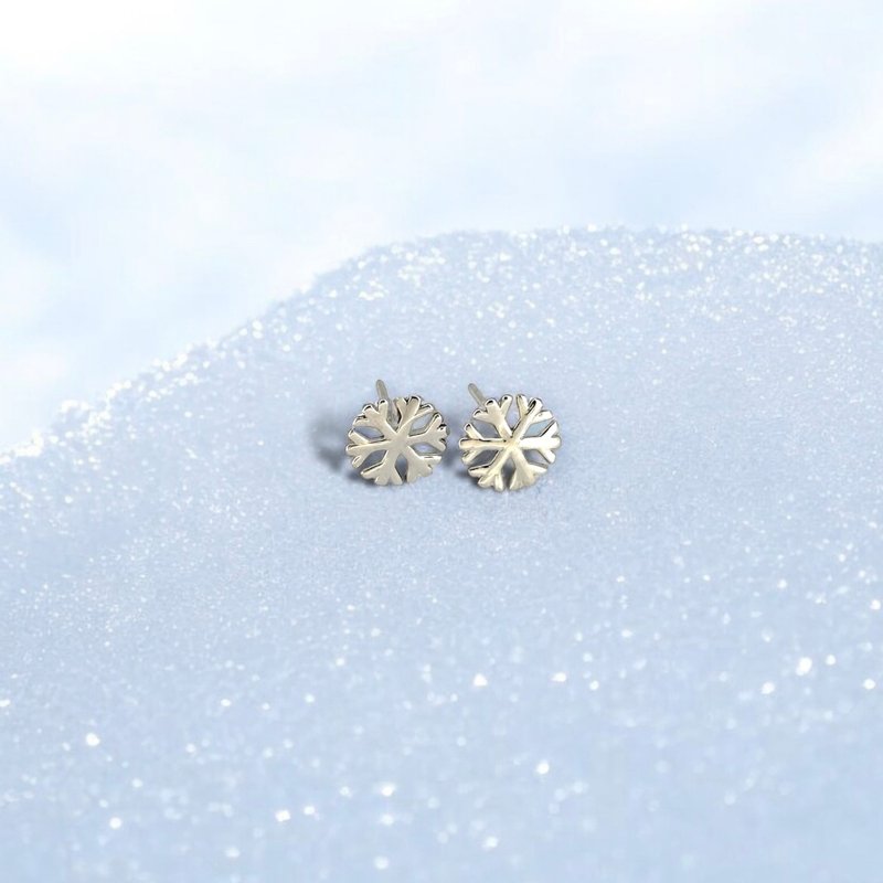 925 Sterling Silver | Classic Basic Snowflake_Earrings - Earrings & Clip-ons - Precious Metals 