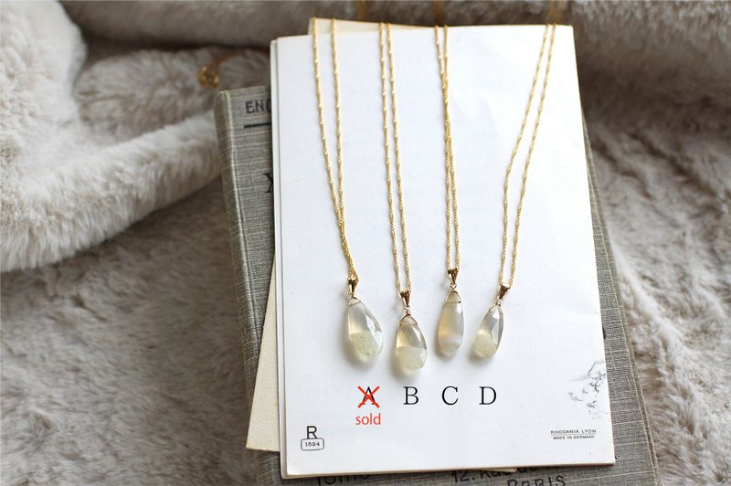 14kgf-Solar Quartz Necklace - สร้อยคอ - เครื่องประดับพลอย สีเทา