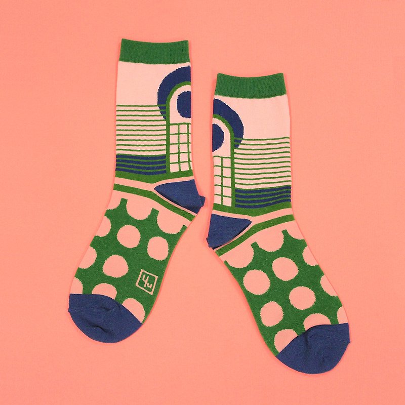 Firefly 棉質中筒襪 - 襪子 - 粉紅 - 襪子 - 棉．麻 粉紅色