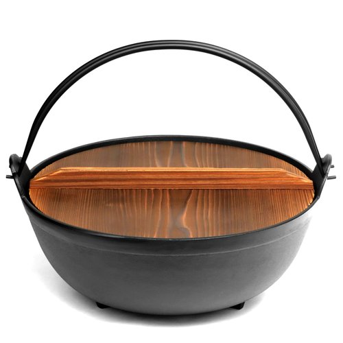 Specializing in Nambu Ironware 巖鑄 南部鐵器 鐵鍋深形36cm 帶木蓋 日本製