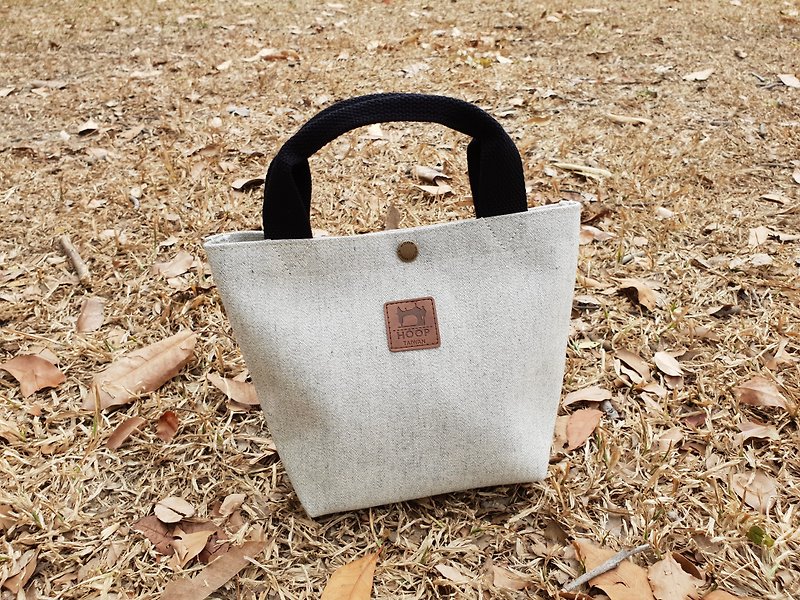 Simple handbag | linen gray - Handbags & Totes - Other Materials White