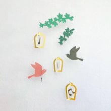 モビール　音のなる場所その1 - 牆貼/牆身裝飾 - 紙 多色
