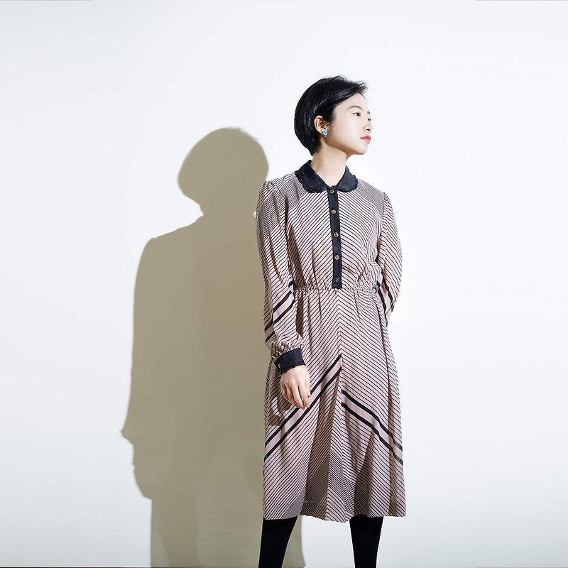 斜紋/日本古著洋裝 - 洋裝/連身裙 - 聚酯纖維 