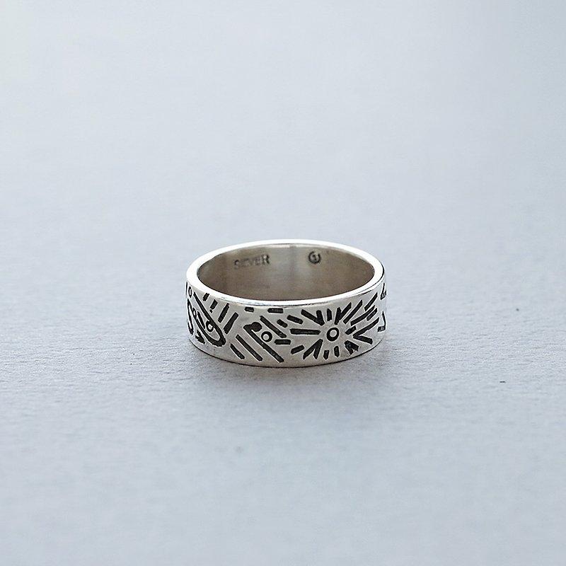 Doodle Silver Ring 003 - 9号 - 戒指 - 其他金屬 銀色