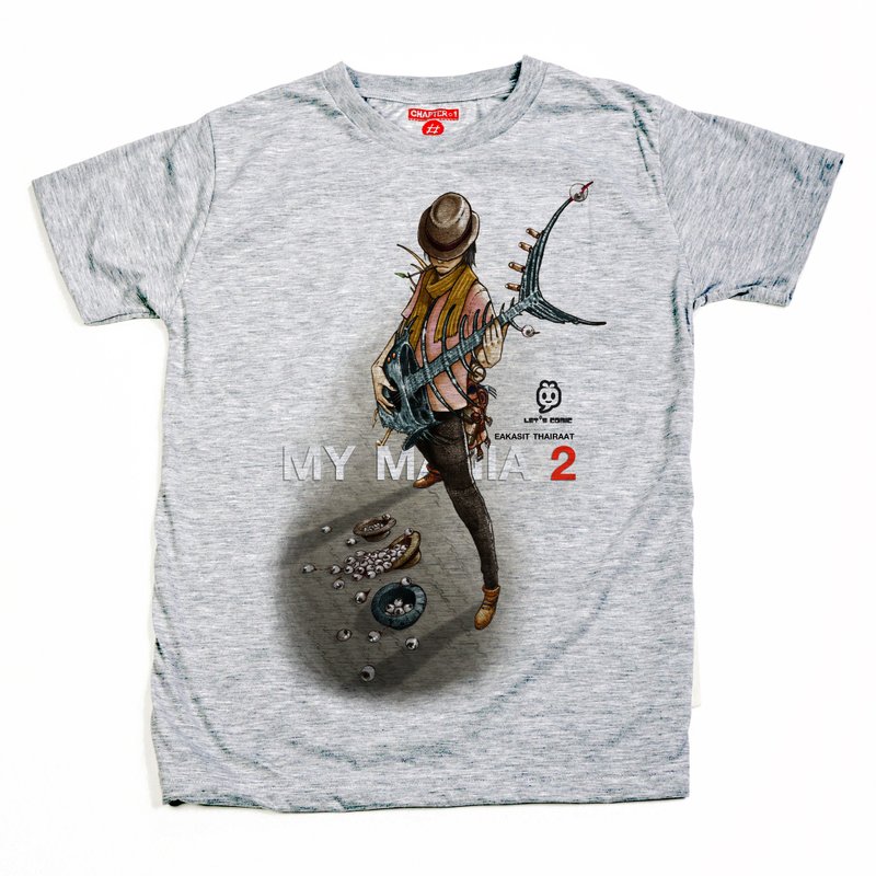 My mania 2 unisex men woman cotton mix Chapter One T-shirt - 男 T 恤 - 棉．麻 白色