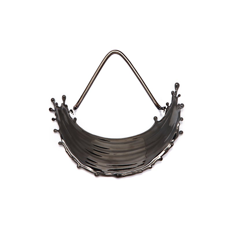 Wave Necklace 黑色水花頸鏈 - 頸鏈 - 其他金屬 黑色