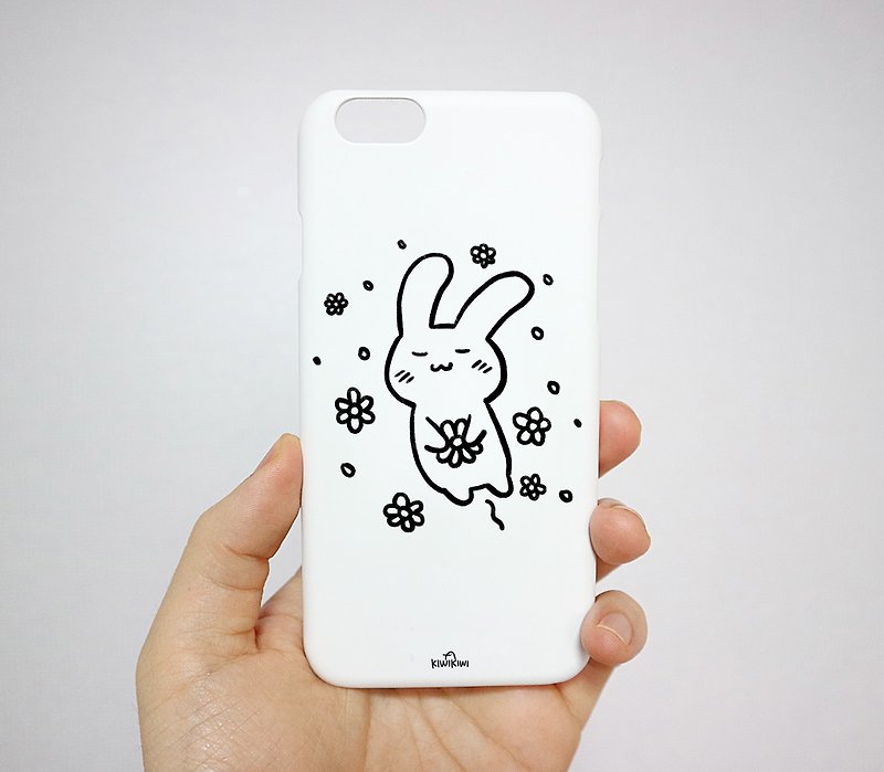 Rabbit bunny happy cute Phone Case, iPhone, Galaxy - เคส/ซองมือถือ - พลาสติก หลากหลายสี