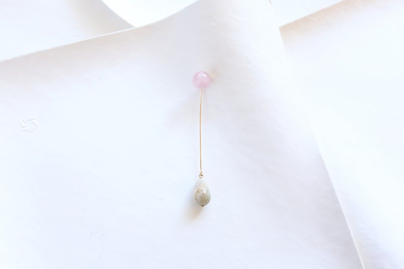 FLOE PIERCE PINK - 耳環/耳夾 - 石頭 粉紅色