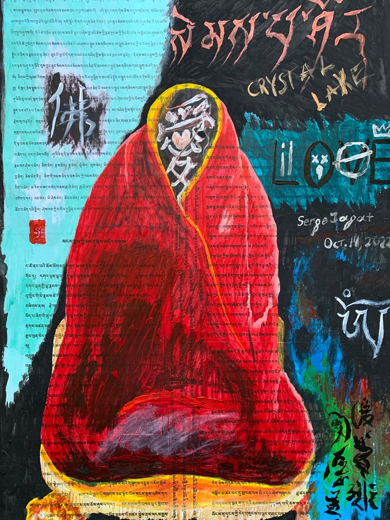 Buddha from Crystal Lake Art 佛 原畫 抽象 - 壁貼/牆壁裝飾 - 壓克力 多色