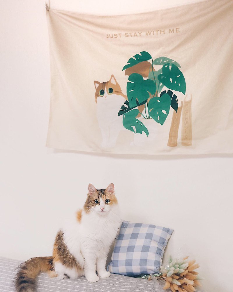 Cat turtle back taro short velvet hanging cloth ins net red simple Wenqing photo background cloth Nordic wind hanging cloth - Posters - Polyester Multicolor